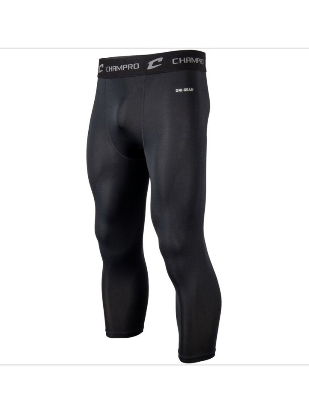 Champro Adult Lightning 3/4 Length Compression Tight Pant Black Large